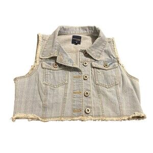 Highway‎ Jeans Blue Jean Jacket Vest Sleeveless Size M
